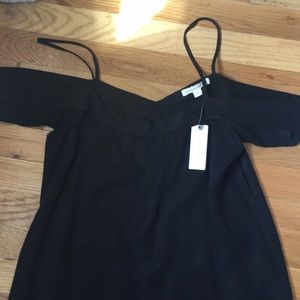 Anthropologie black satin tank